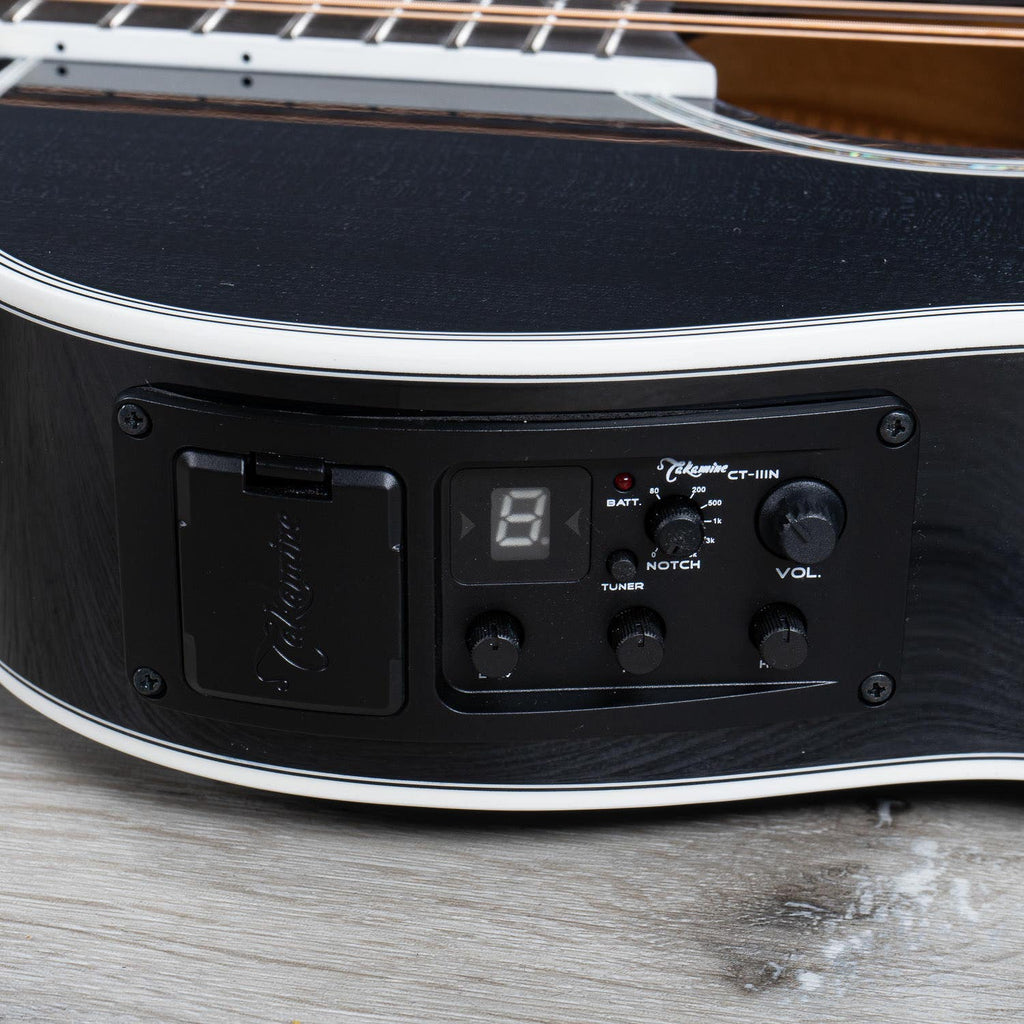 Takamine TSP158C-12 SBL Acoustic Electric 12-String Guitar w/ Case, Ebony Fretboard, See-Through Black