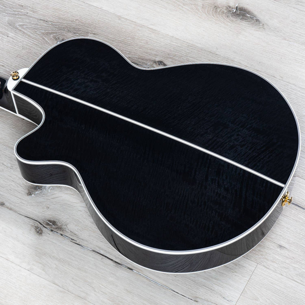 Takamine TSP158C-12 SBL Acoustic Electric 12-String Guitar w/ Case, Ebony Fretboard, See-Through Black