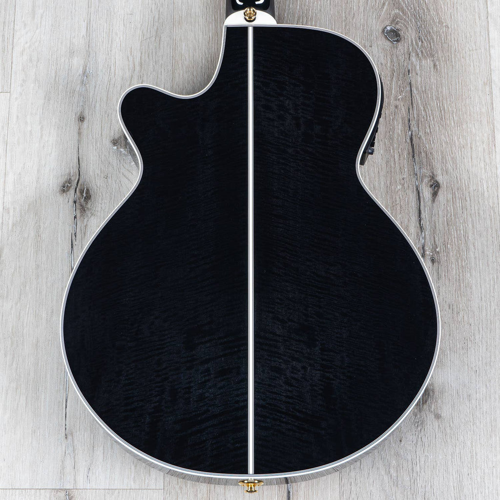 Takamine TSP158C-12 SBL Acoustic Electric 12-String Guitar w/ Case, Ebony Fretboard, See-Through Black