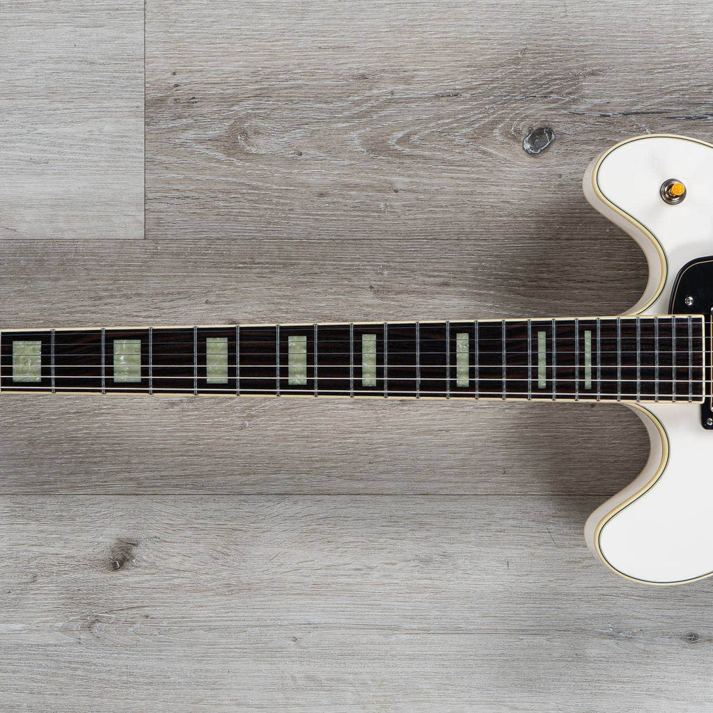 Guild Starfire V Semi-Hollow Electric Guitar, Guild Vibrato Tailpiece, Ebony Fretboard, Hardshell Case - White