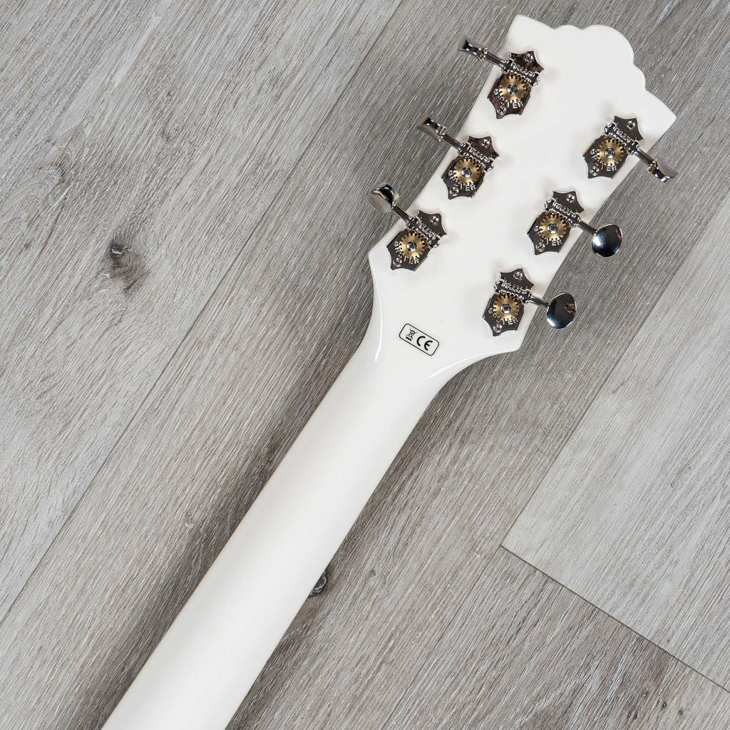 Guild Starfire V Semi-Hollow Electric Guitar, Guild Vibrato Tailpiece, Ebony Fretboard, Hardshell Case - White