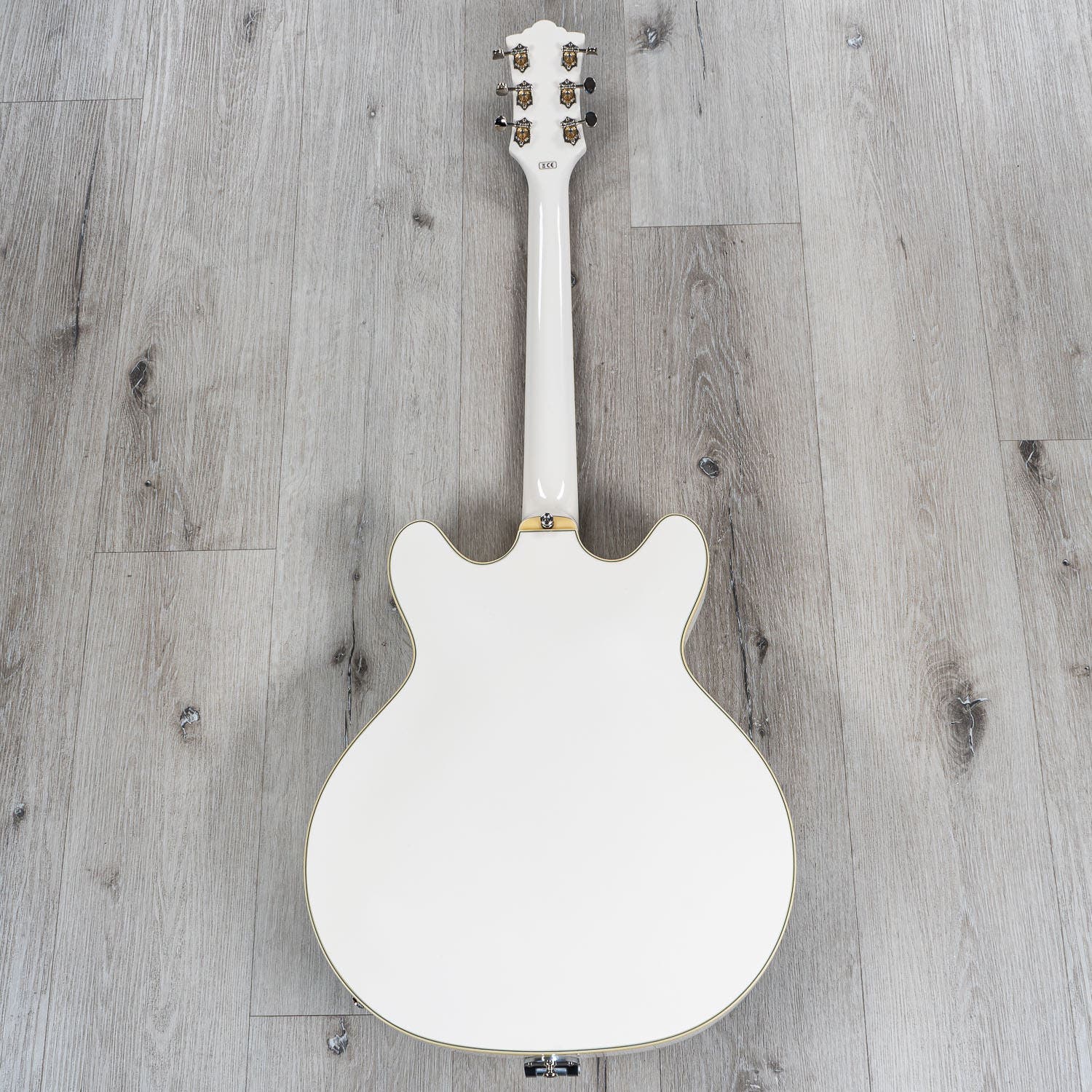 Guild Starfire V Semi-Hollow Electric Guitar, Guild Vibrato Tailpiece, Ebony Fretboard, Hardshell Case - White
