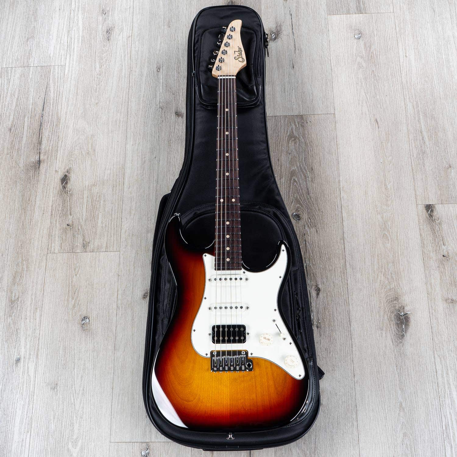 Suhr Standard HSS Electric Guitar, Indian Rosewood Fingerboard, SSCII, Deluxe Padded Gig Bag - 3 Tone Burst