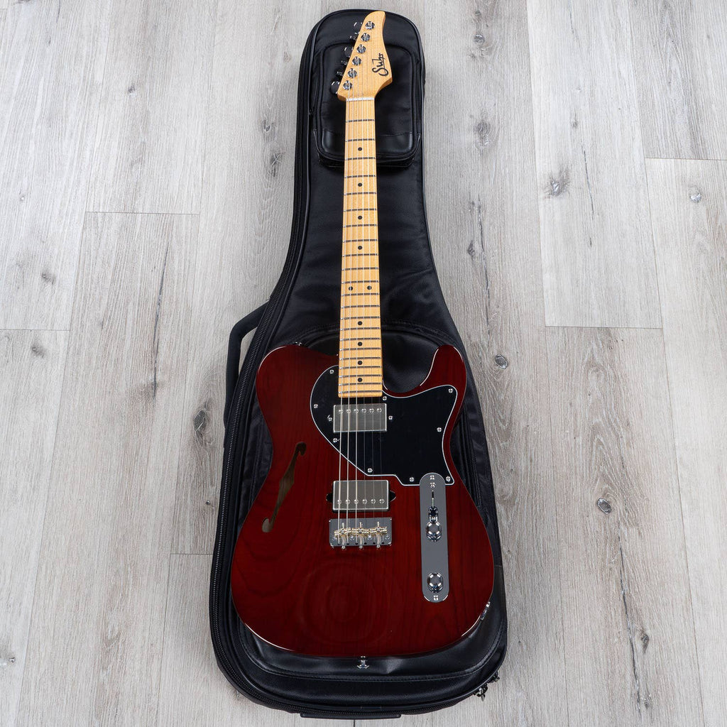 Suhr Guitars Alt T Semi-Hollow Electric Guitar, Maple Fingerboard, Trans Brown