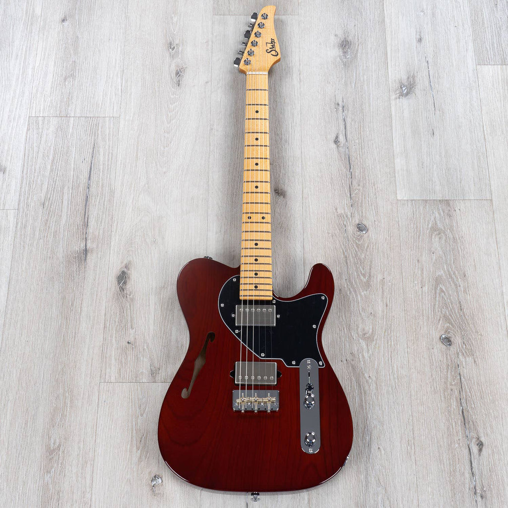 Suhr Guitars Alt T Semi-Hollow Electric Guitar, Maple Fingerboard, Trans Brown