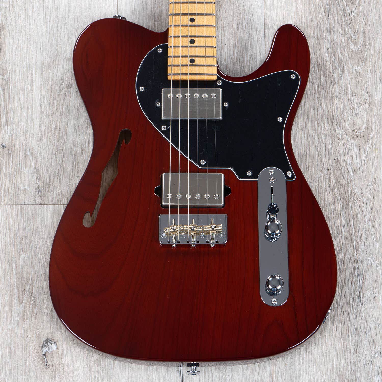 Suhr Guitars Alt T Semi-Hollow Electric Guitar, Maple Fingerboard, Trans Brown