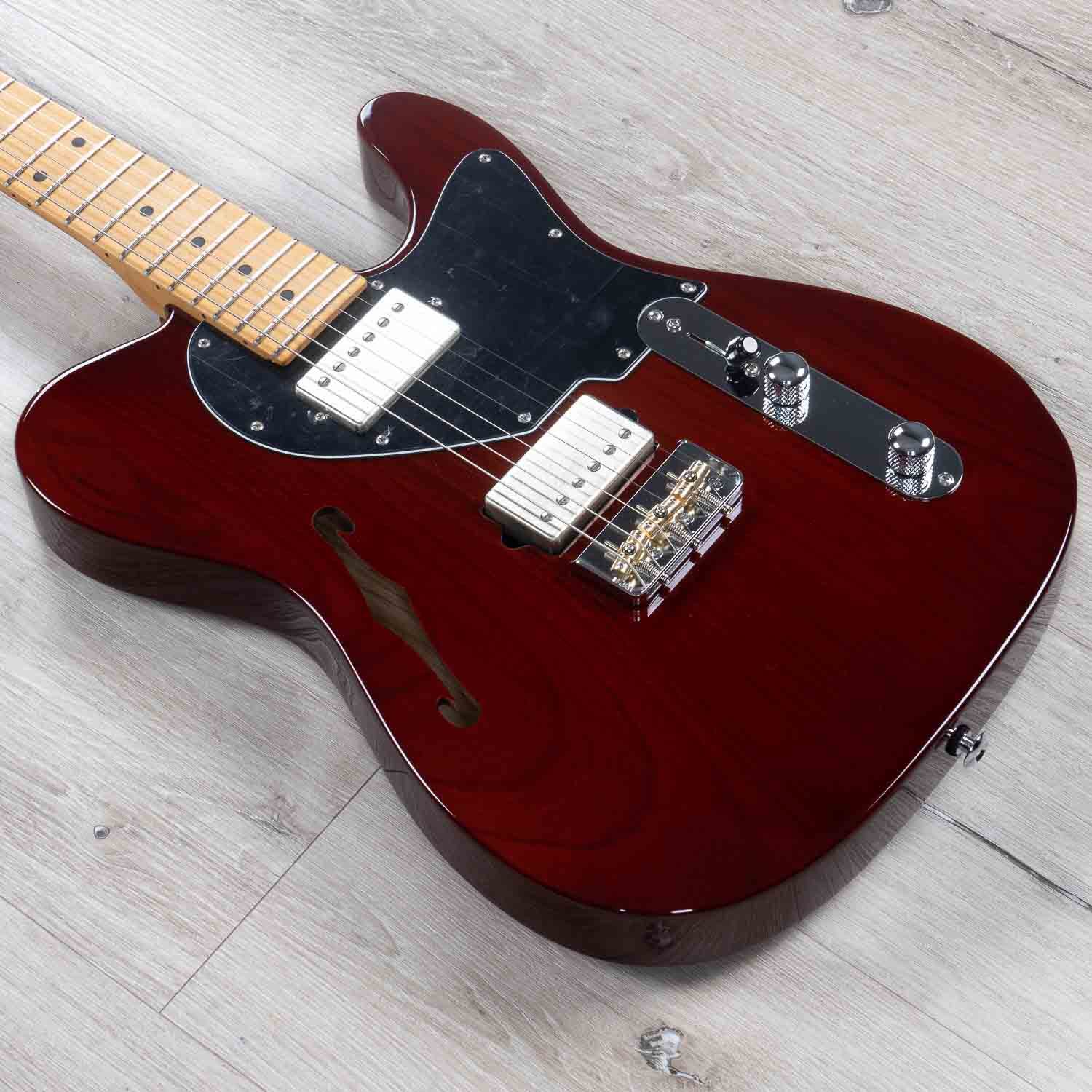 Suhr Guitars Alt T Semi-Hollow Electric Guitar, Maple Fingerboard, Trans Brown