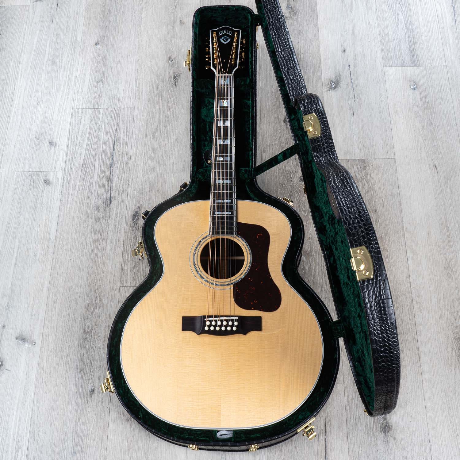 Guild F-512 12-String Acoustic Guitar, Ebony Fingerboard, Hard Case - Natural