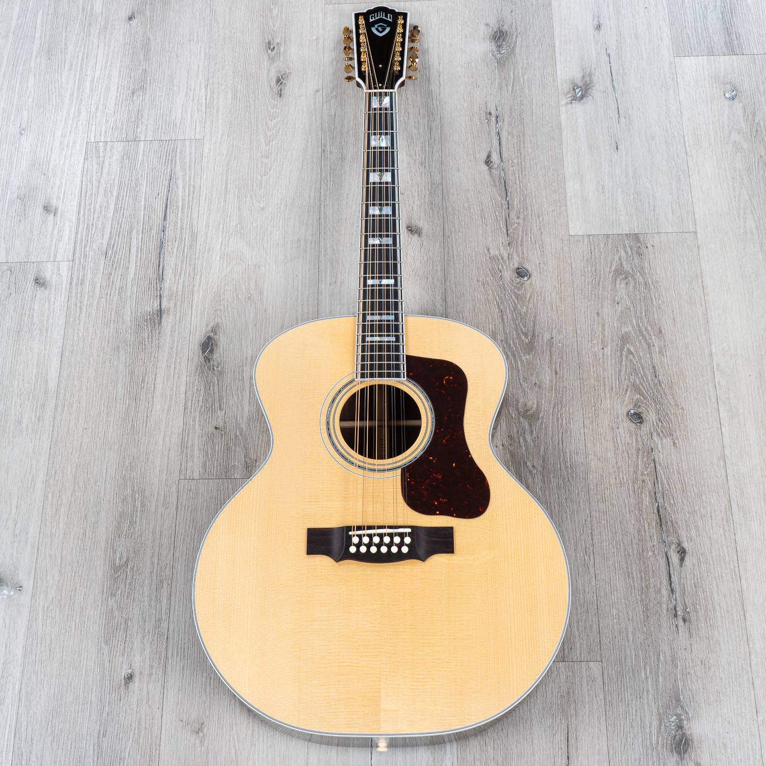 Guild F-512 12-String Acoustic Guitar, Ebony Fingerboard, Hard Case - Natural