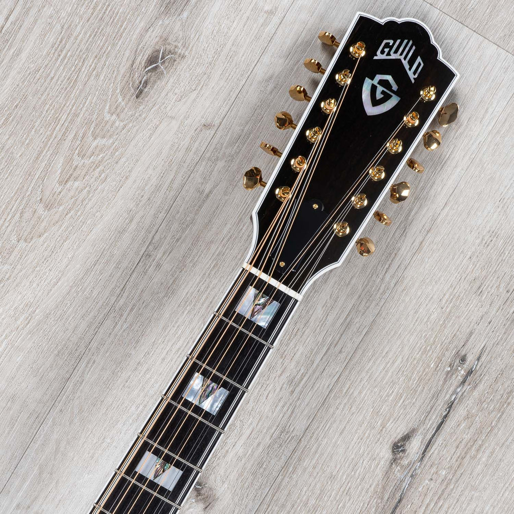 Guild F-512 12-String Acoustic Guitar, Ebony Fingerboard, Hard Case - Natural