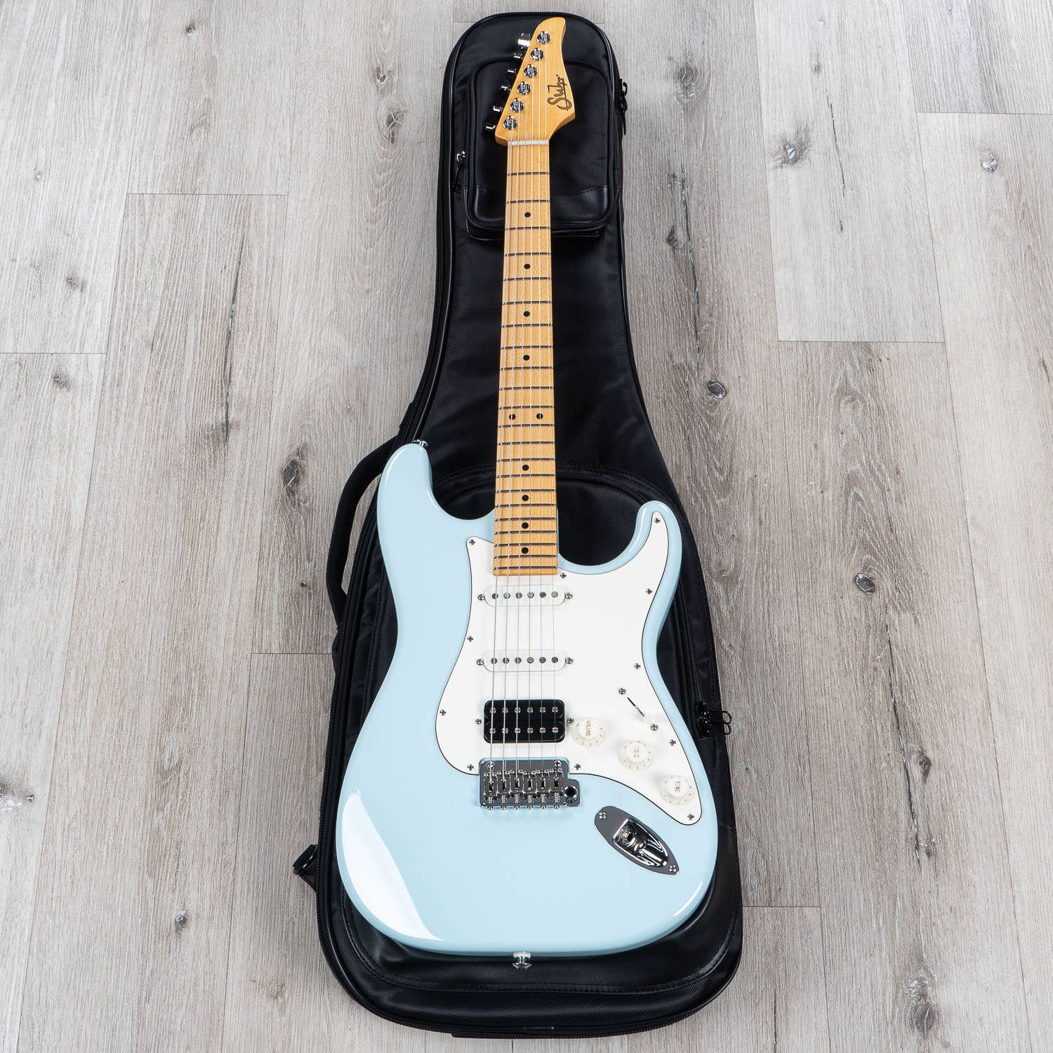 Suhr Classic S HSS Electric Guitar, Maple Fingerboard, SSCII, Deluxe Padded Gig Bag - Sonic Blue