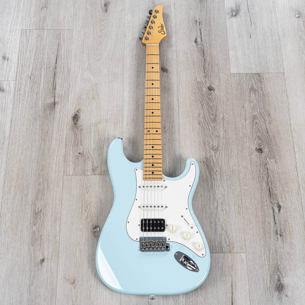 Suhr Classic S HSS Electric Guitar, Maple Fingerboard, SSCII, Deluxe Padded Gig Bag - Sonic Blue