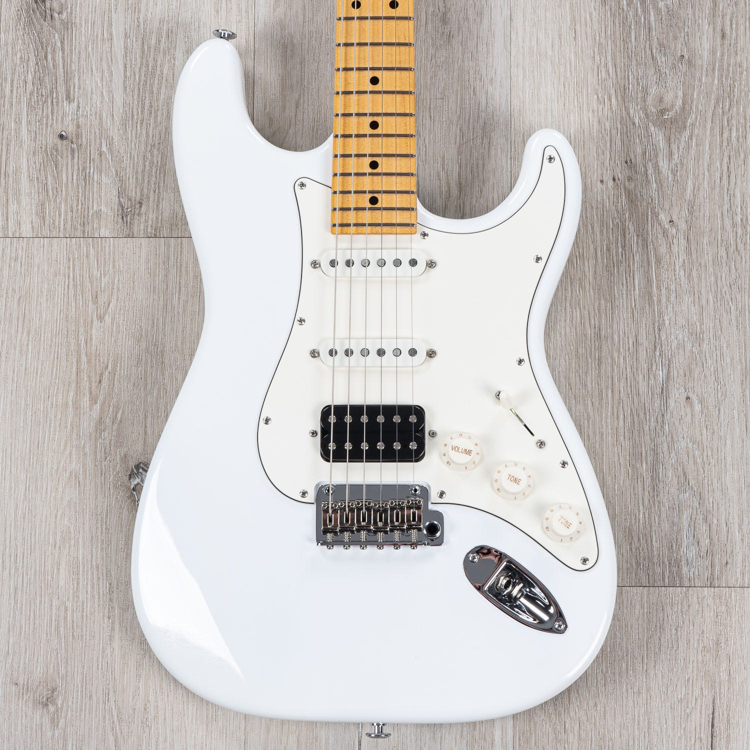 Suhr Classic S Antique HSS Electric Guitar, Maple Fingerboard, SSCII, Deluxe Padded Gig Bag - Olympic White