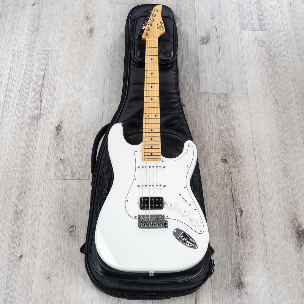 Suhr Classic S Electric Guitar, HSS, Maple Fingerboard, SSCII, Deluxe Padded Gig Bag - Olympic White