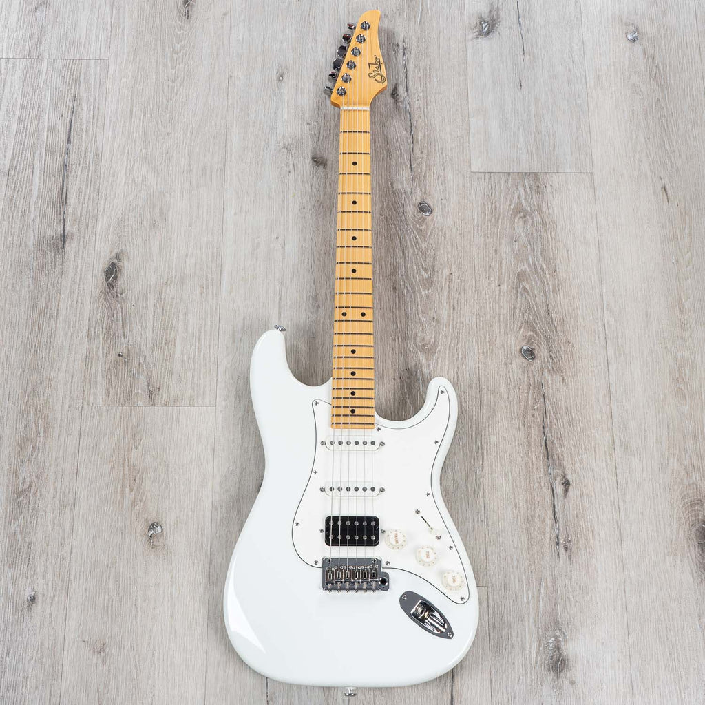 Suhr Classic S Electric Guitar, HSS, Maple Fingerboard, SSCII, Deluxe Padded Gig Bag - Olympic White