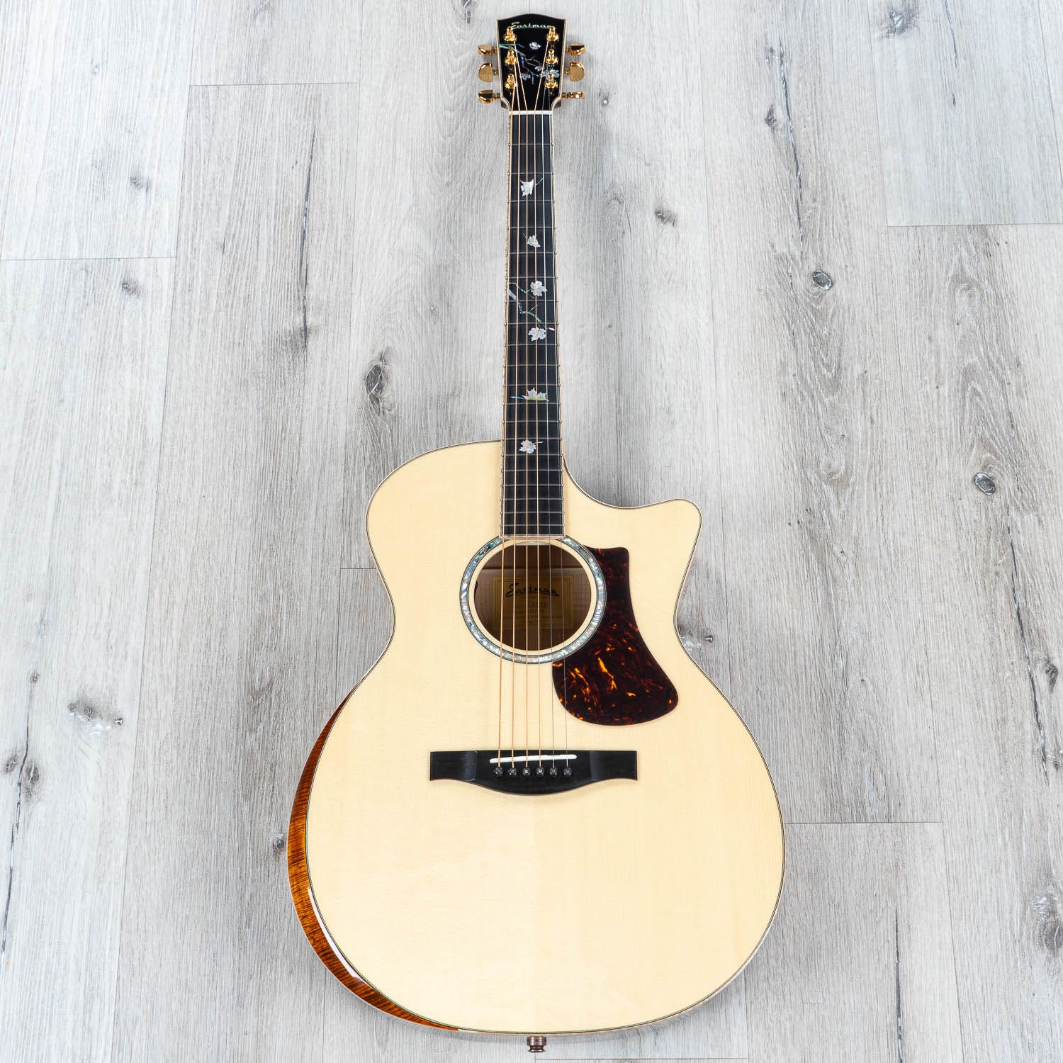 Eastman AC622CE Acoustic Electric Guitar, Ebony board, Solid European Spruce Top
