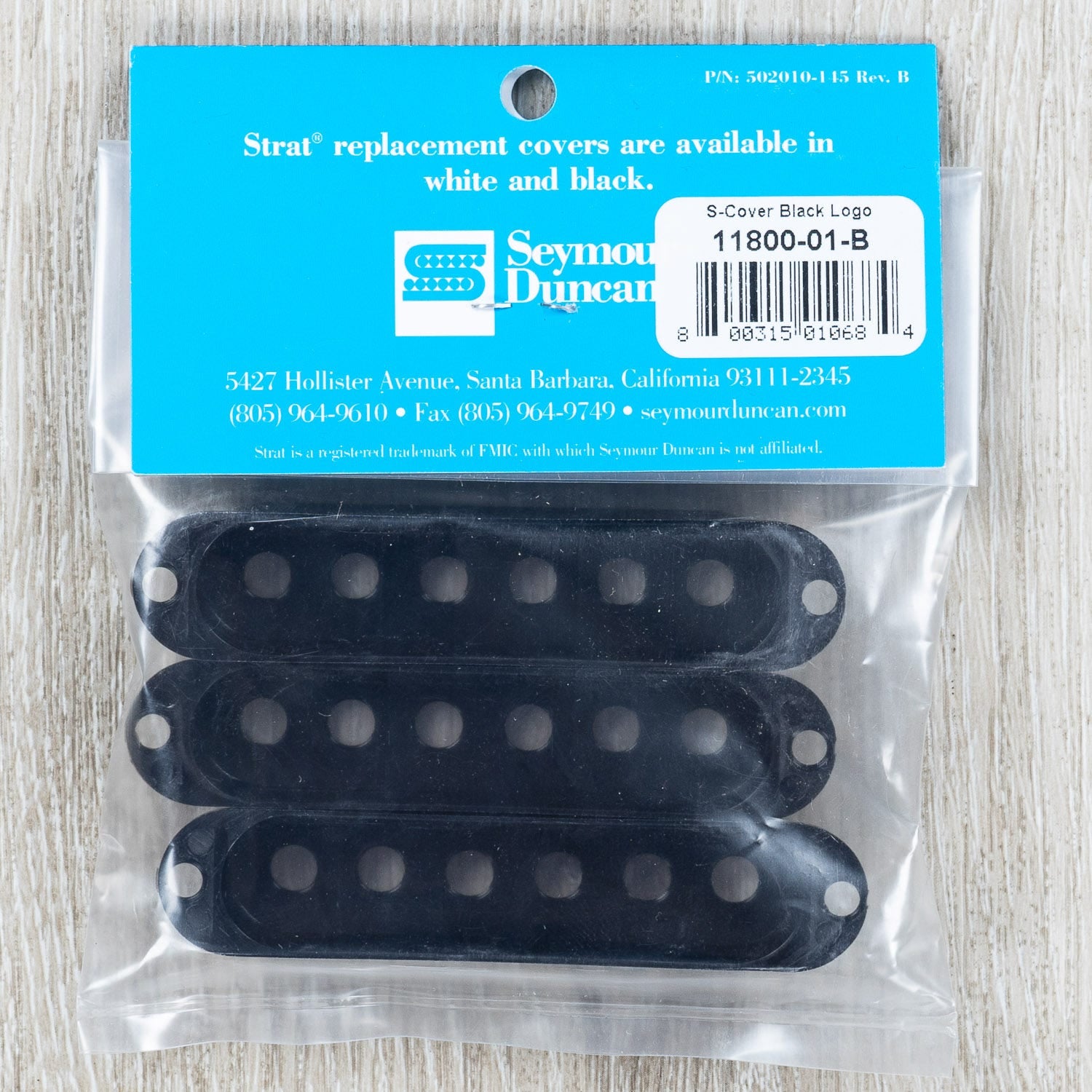 Seymour Duncan Strat Replacement Pickup Covers in Black (Set of 3)
