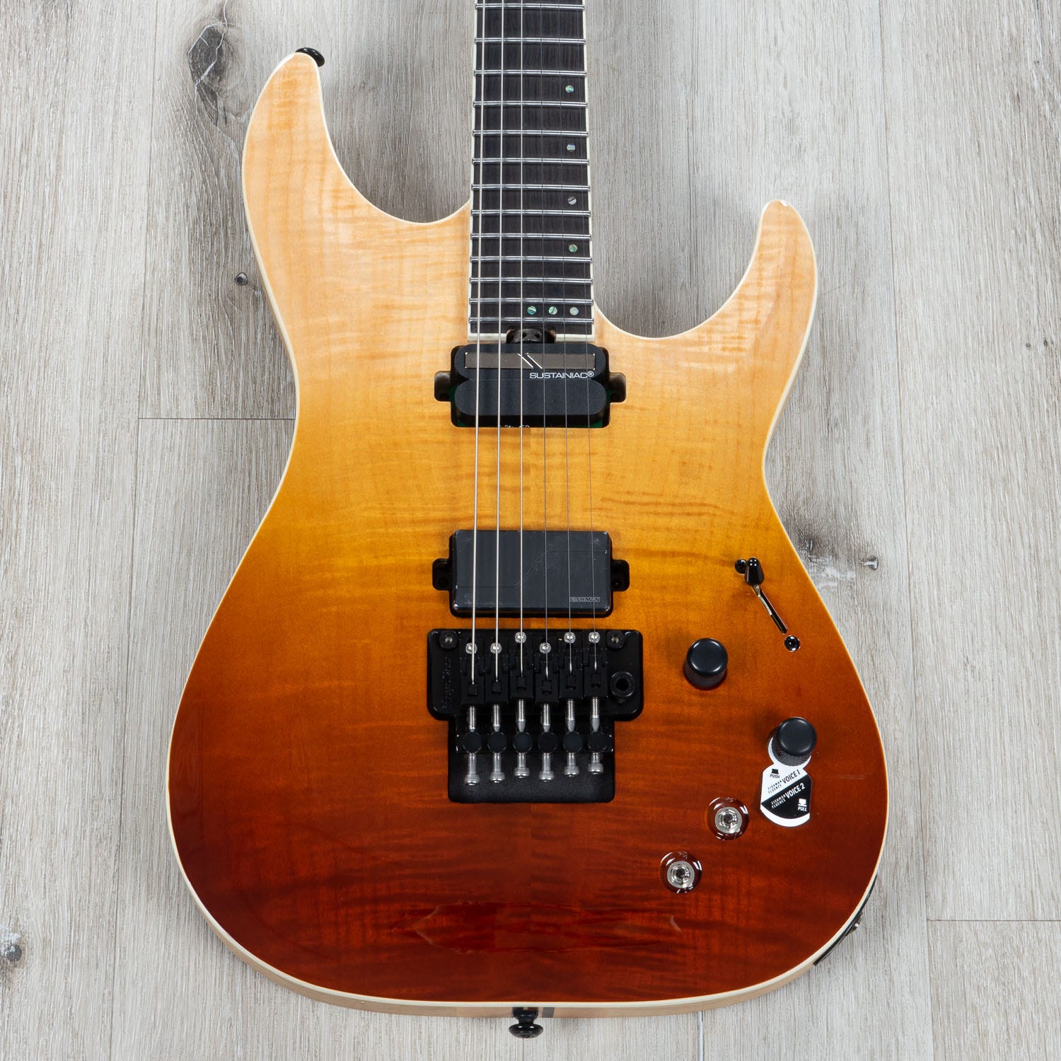 Schecter C-1 FR S SLS Elite Electric Guitar, Flamed Maple Top - Antique Fade Burst