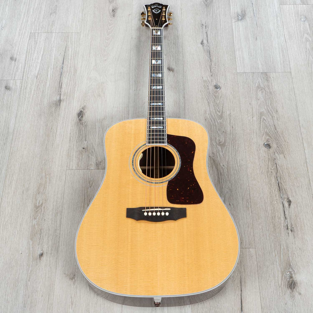 Guild D55E Acoustic-Electric Guitar, Ebony Fretboard, LR Baggs Electronics, Hard Case - Natural