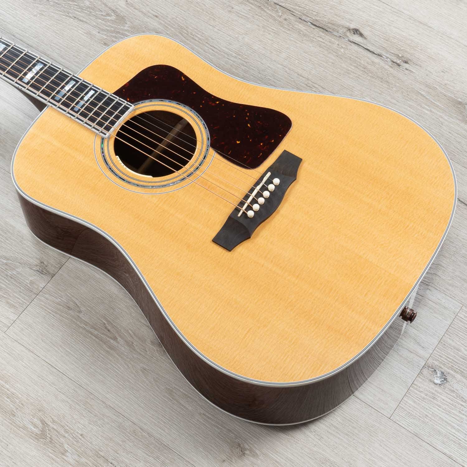 Guild D55E Acoustic-Electric Guitar, Ebony Fretboard, LR Baggs Electronics, Hard Case - Natural