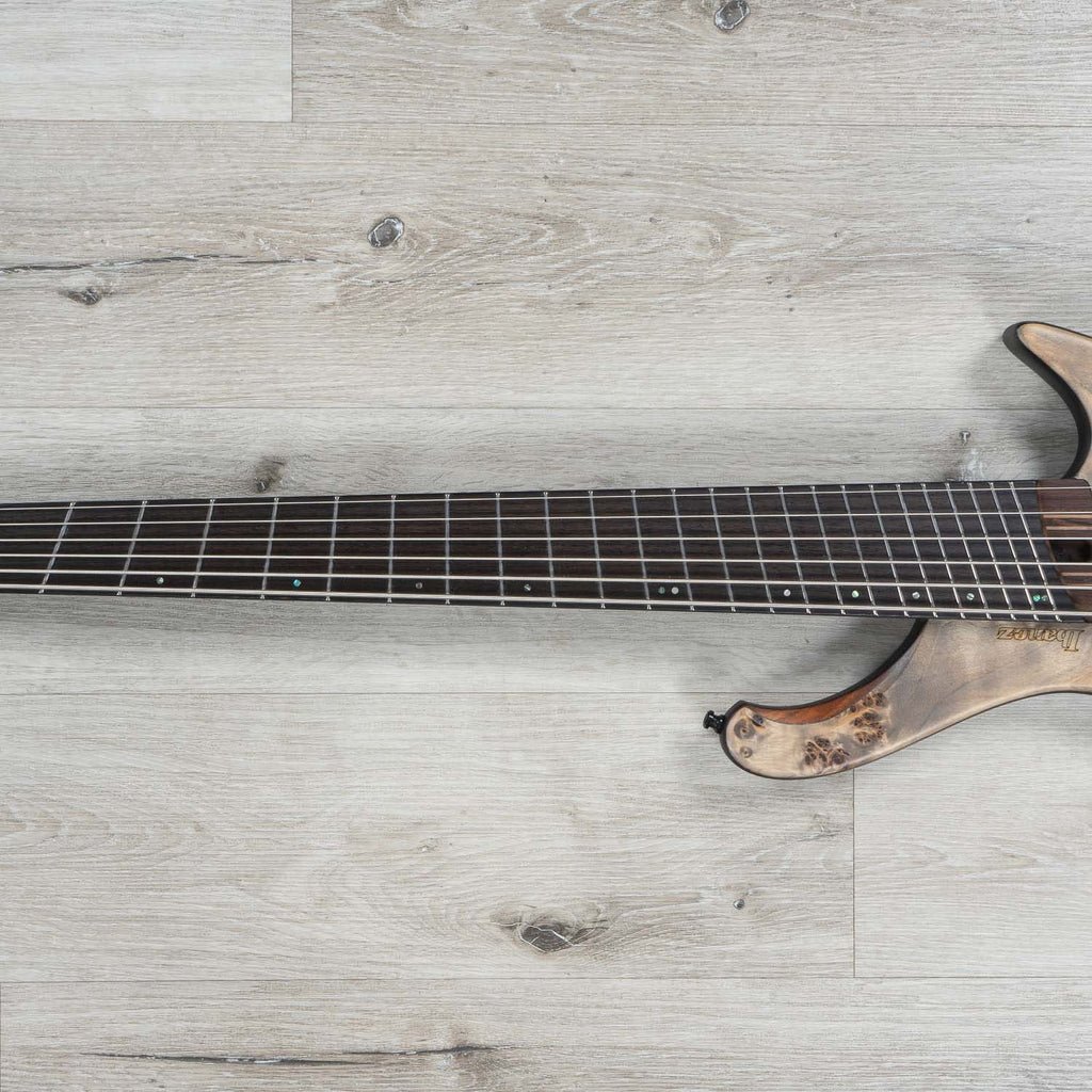 Ibanez EHB1506MSBIF EHB Ergonomic Headless 6-String Multi-Scale Bass Guitar, Panga Panga Fingerboard, Black Ice Flat