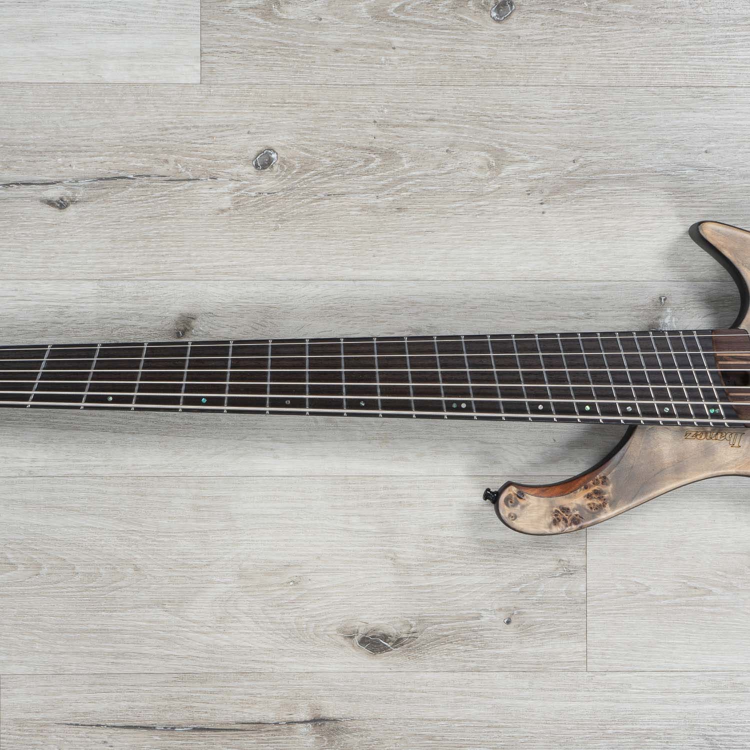 Ibanez EHB1506MSBIF EHB Ergonomic Headless 6-String Multi-Scale Bass Guitar, Panga Panga Fingerboard, Black Ice Flat