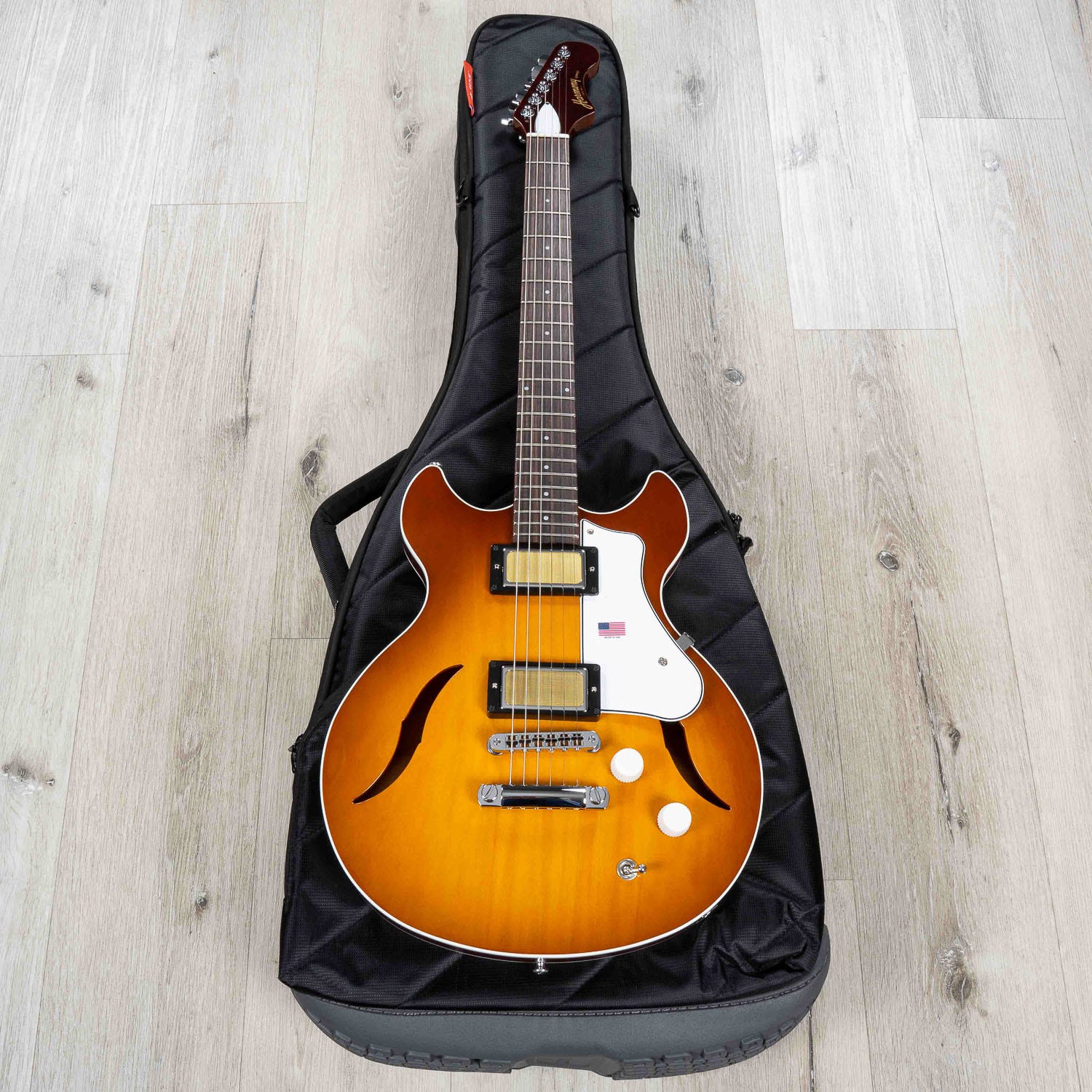 Harmony Comet Semi-Hollow Electric Guitar, Rosewood Fretboard, Sunburst