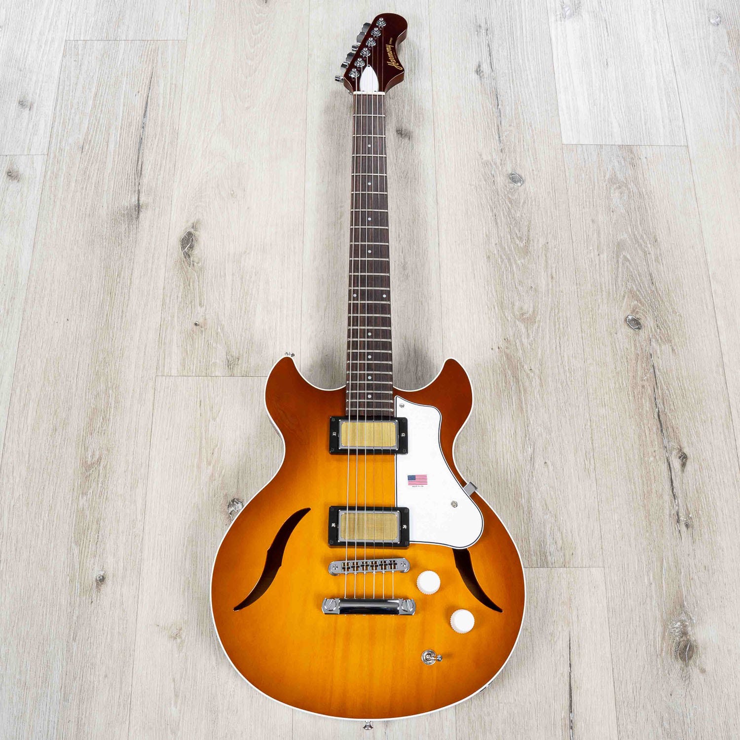Harmony Comet Semi-Hollow Electric Guitar, Rosewood Fretboard, Sunburst