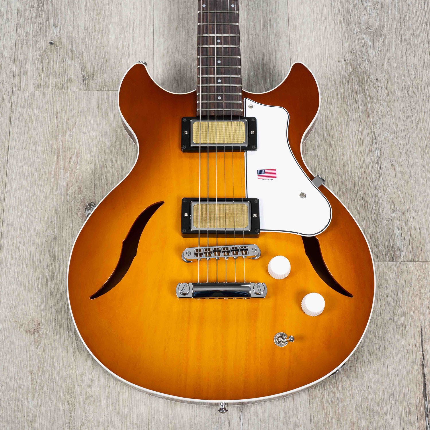 Harmony Comet Semi-Hollow Electric Guitar, Rosewood Fretboard, Sunburst