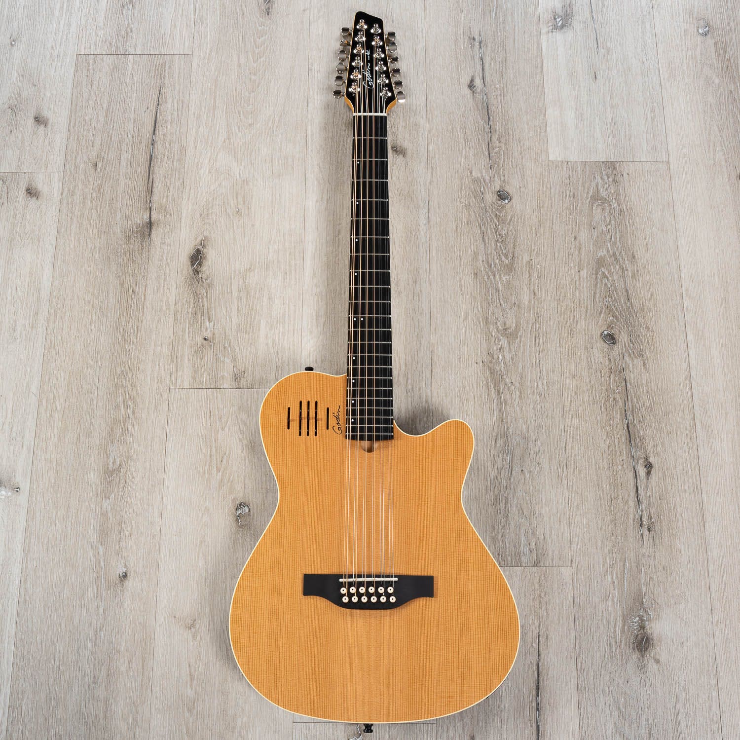 Godin A12 Natural SG 12-String Acoustic-Electric Guitar, Solid Cedar, Natural