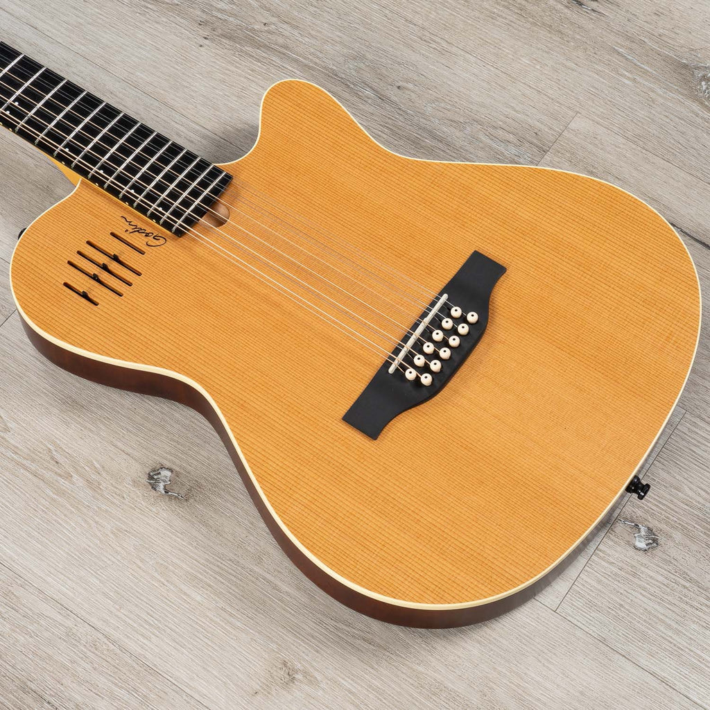 Godin A12 Natural SG 12-String Acoustic-Electric Guitar, Solid Cedar, Natural