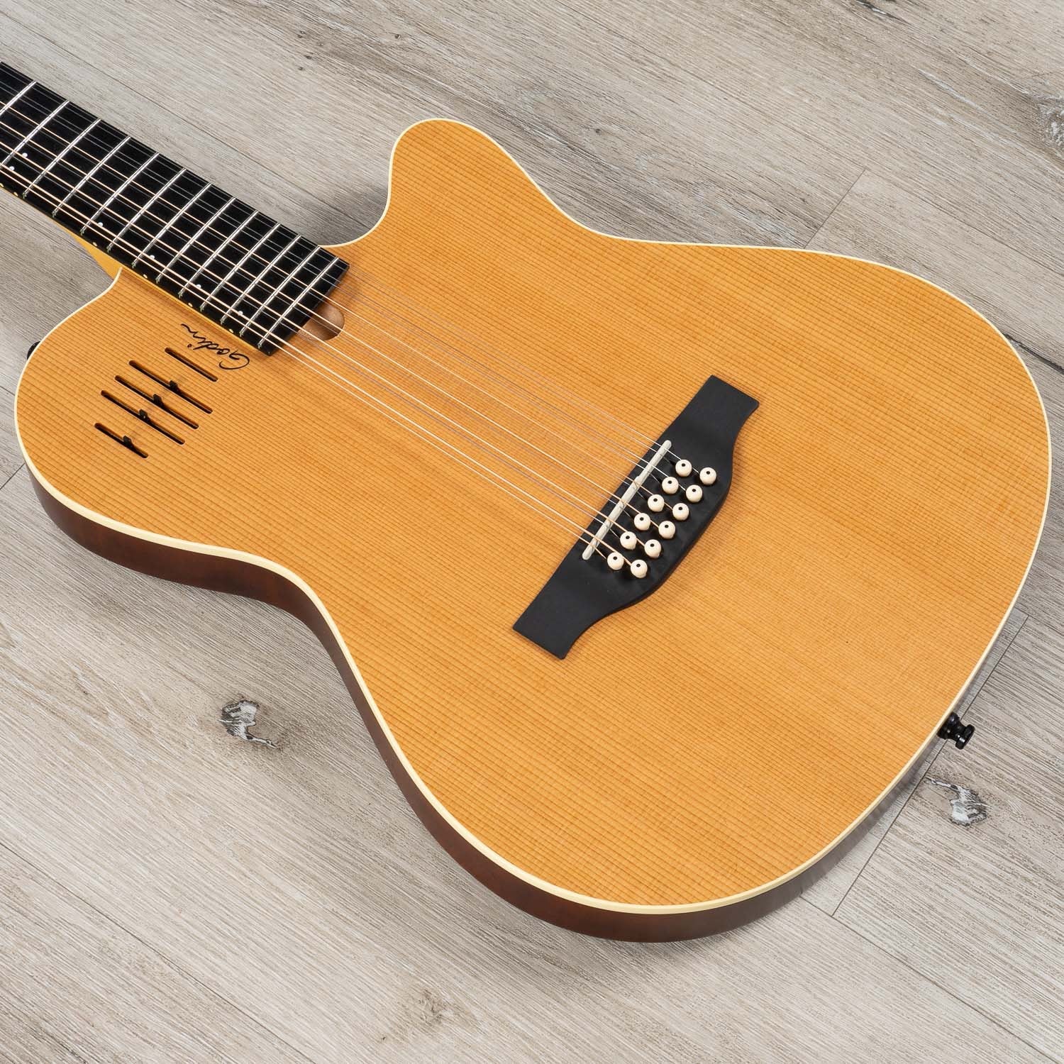 Godin A12 Natural SG 12-String Acoustic-Electric Guitar, Solid Cedar, Natural