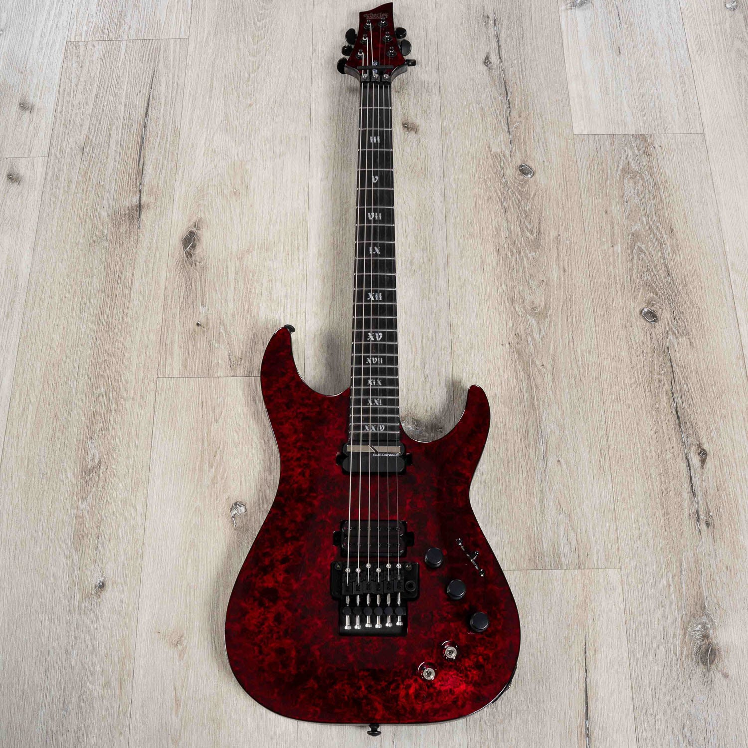 Schecter C-1 FR S Apocalypse Electric Guitar with Floyd Rose & Sustainiac - Red Reign