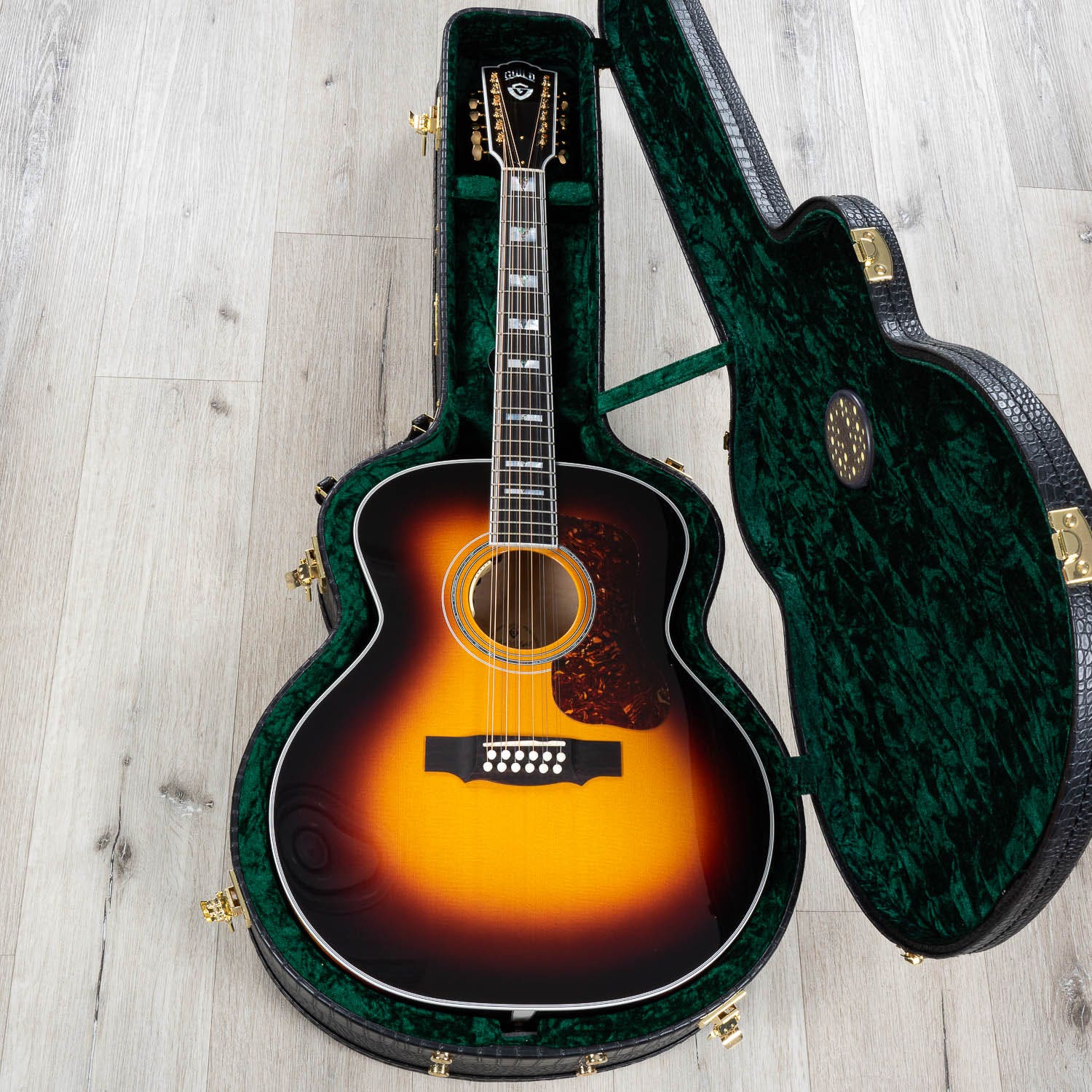 Guild F-512E Maple Jumbo 12-String Acoustic-Electric Guitar, Antique Sunburst