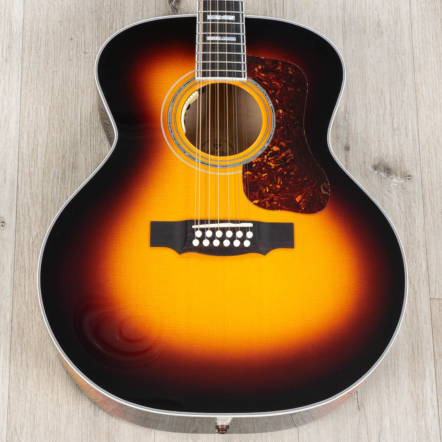 Guild F-512E Maple Jumbo 12-String Acoustic-Electric Guitar, Antique Sunburst