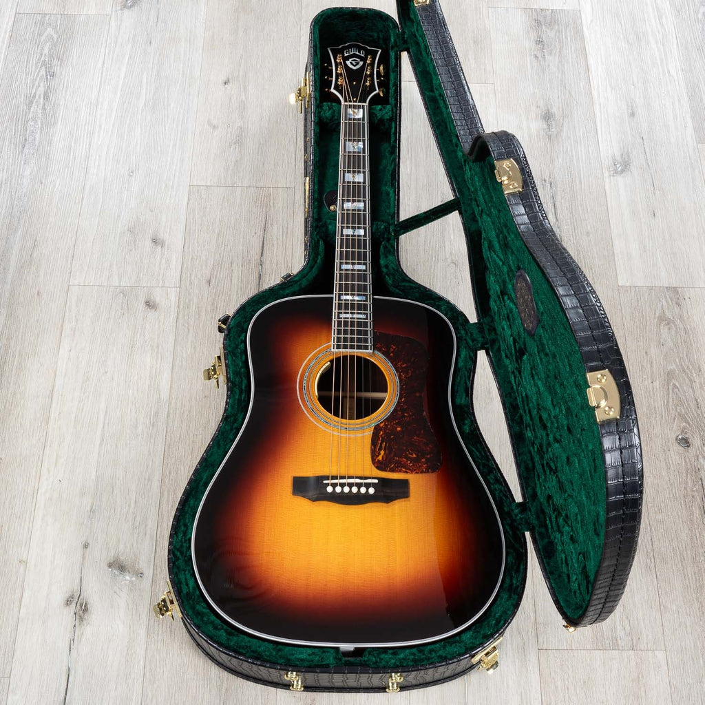 Guild D-55E Dreadnought Acoustic-Electric Guitar, Ebony Fretboard, Antique Burst