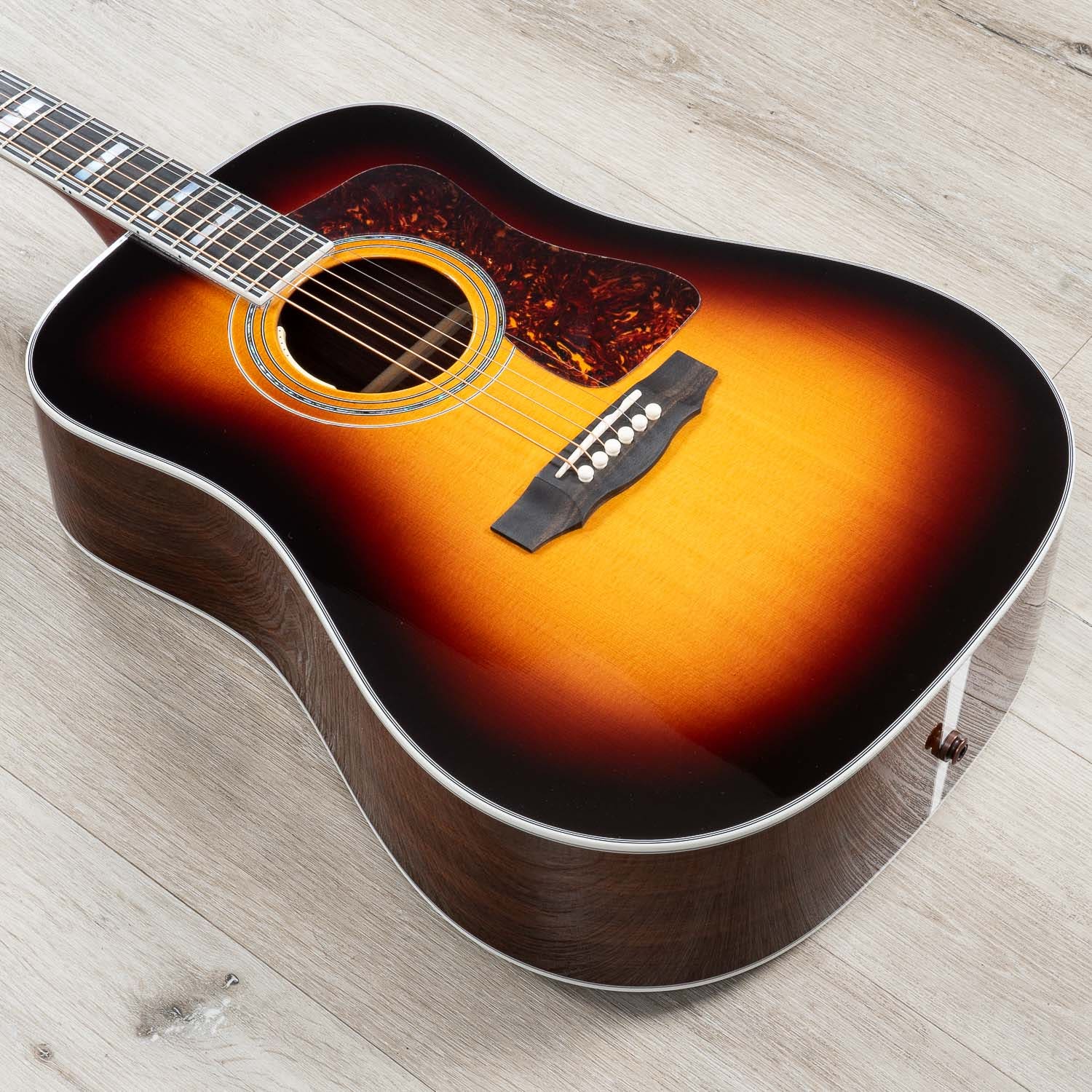 Guild D-55E Dreadnought Acoustic-Electric Guitar, Ebony Fretboard, Antique Burst