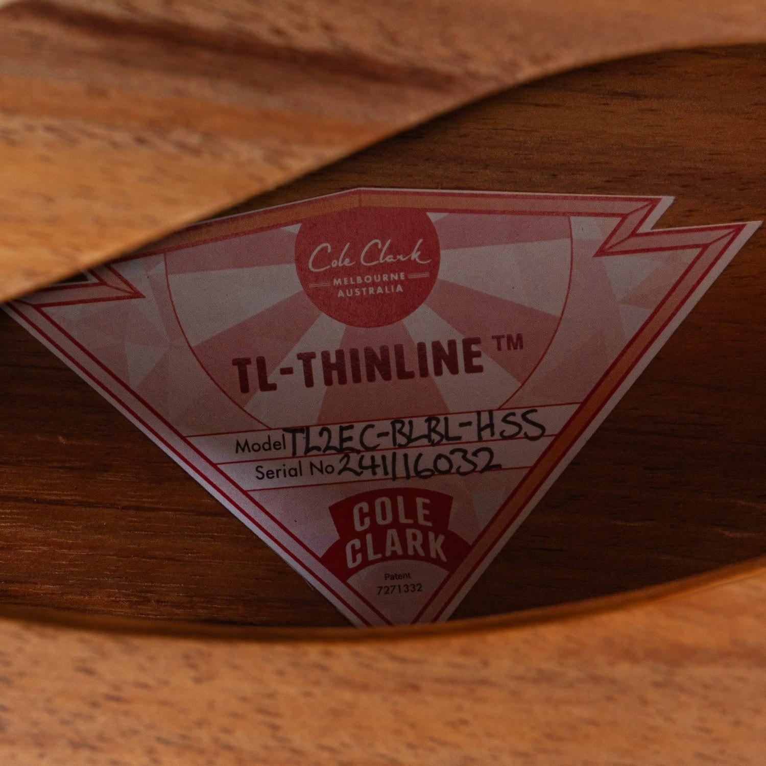 Cole Clark TL2EC-BLBL-HSS True Hybrid Thinline Grand Auditorium Acoustic-Electric Guitar, Natural