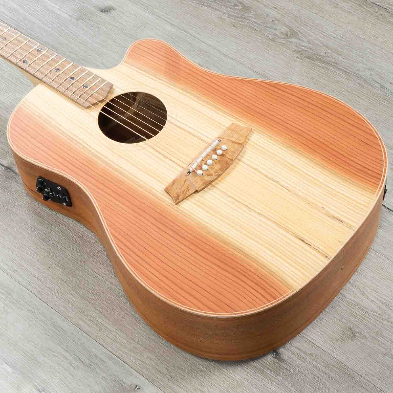 Cole Clark Fat Lady 2 Series FL2EC-RDBL Acoustic-Electric Guitar, Redwood Top, Hard Case