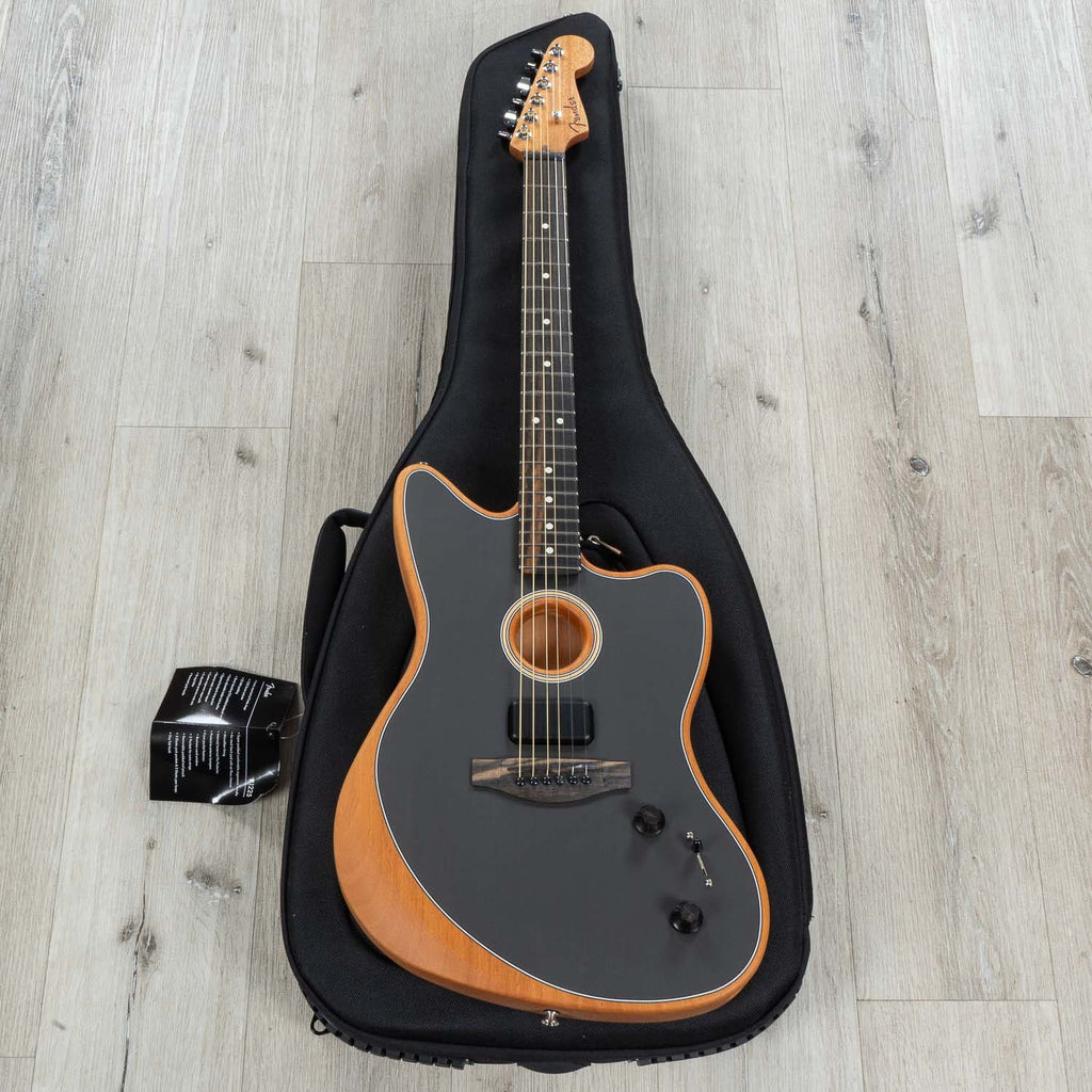 Fender American Acoustasonic Jazzmaster Acoustic-Electric Guitar, Tungsten