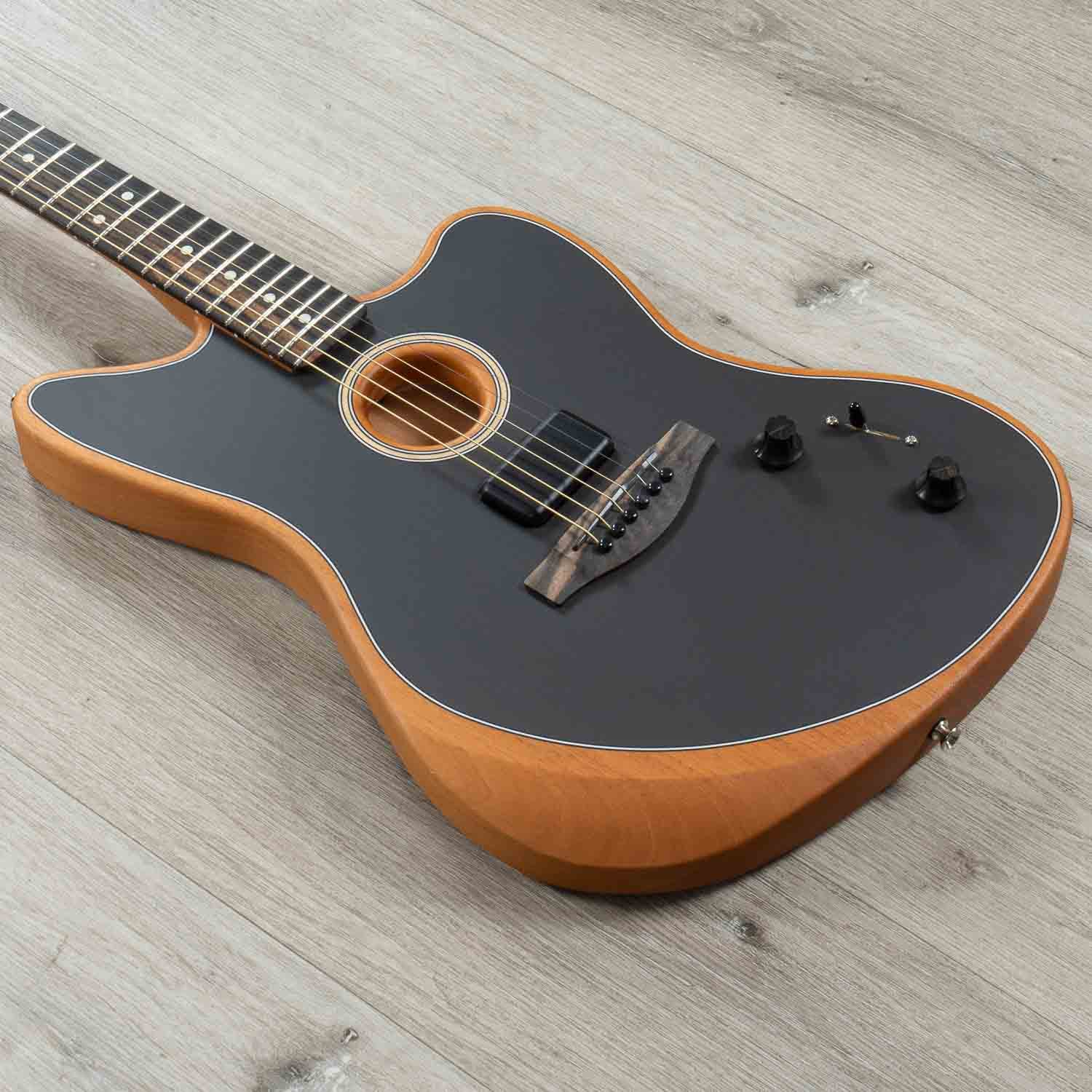 Fender American Acoustasonic Jazzmaster Acoustic-Electric Guitar, Tungsten