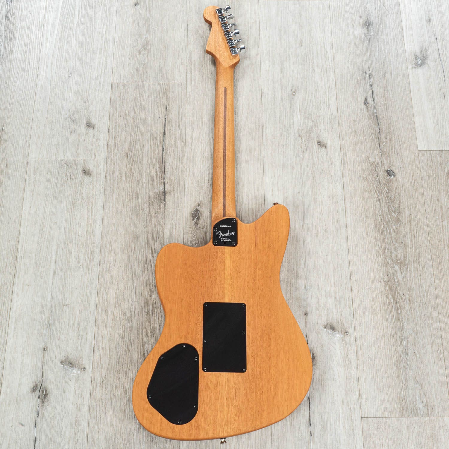 Fender American Acoustasonic Jazzmaster Acoustic-Electric Guitar, Tungsten