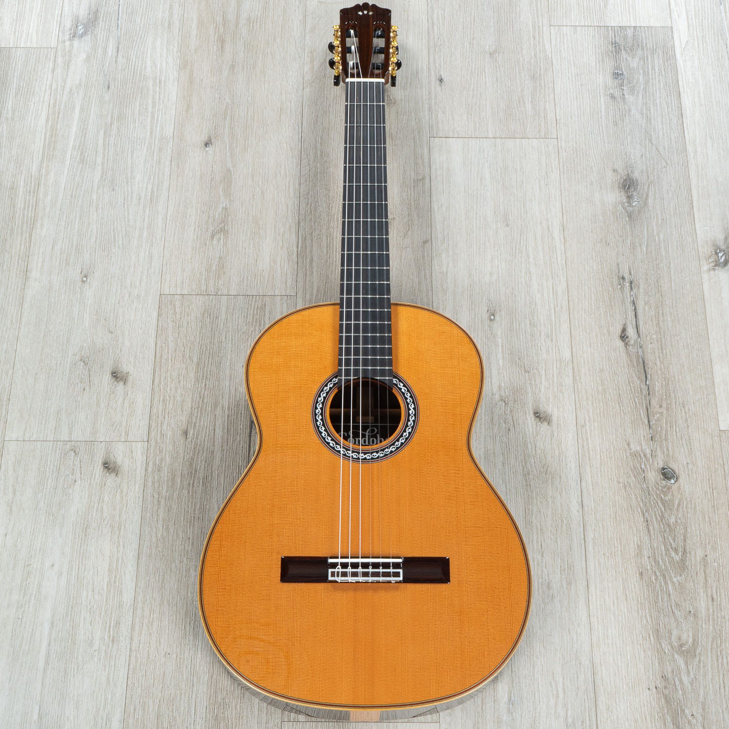 Cordoba Luthier C12 CD Classical Nylon-String Acoustic Guitar, Rosewood & Flamed Maple, Western Red Cedar