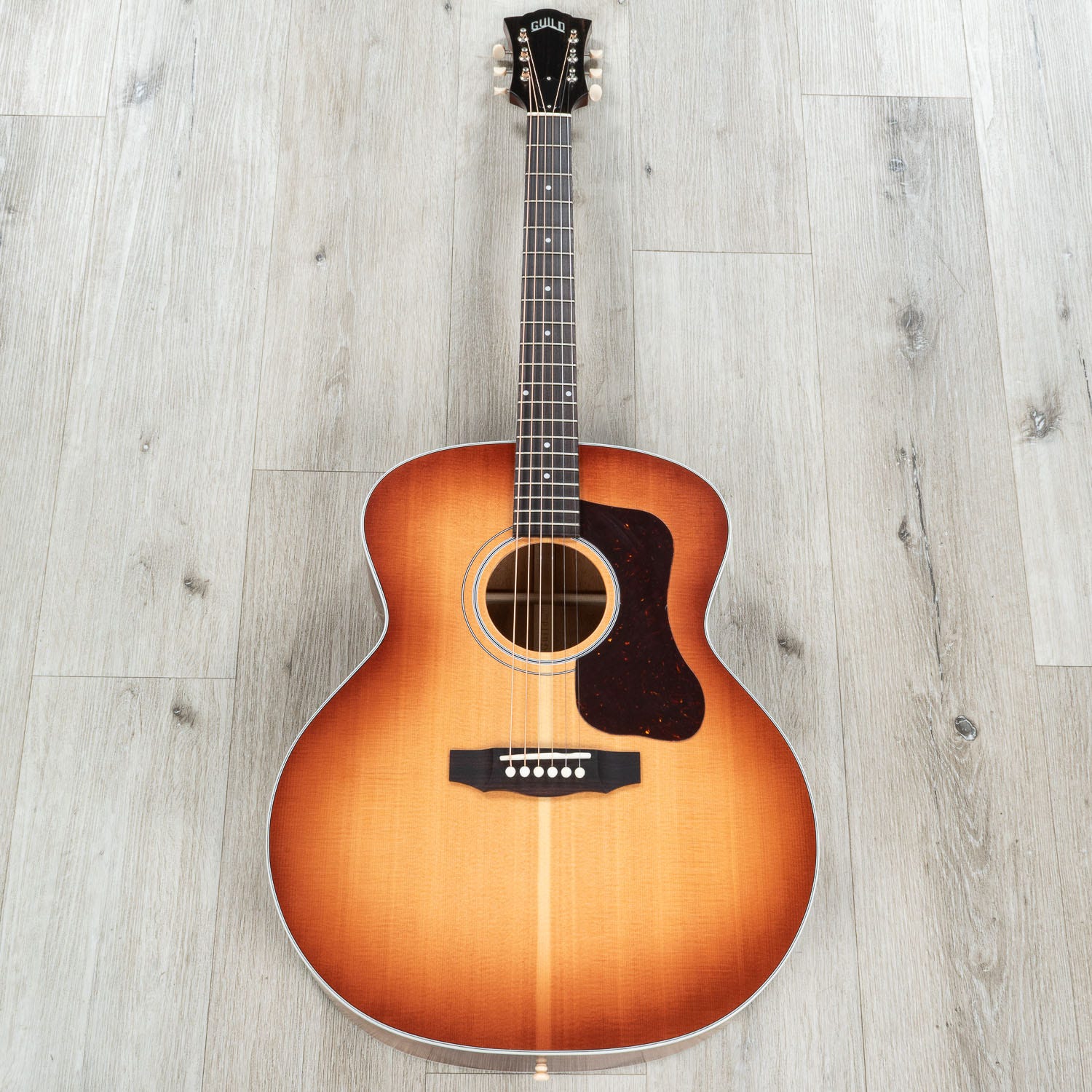 Guild USA F-40 Standard Jumbo Acoustic Guitar, Rosewood Fretboard, Vintage Pacific Sunset Burst Gloss