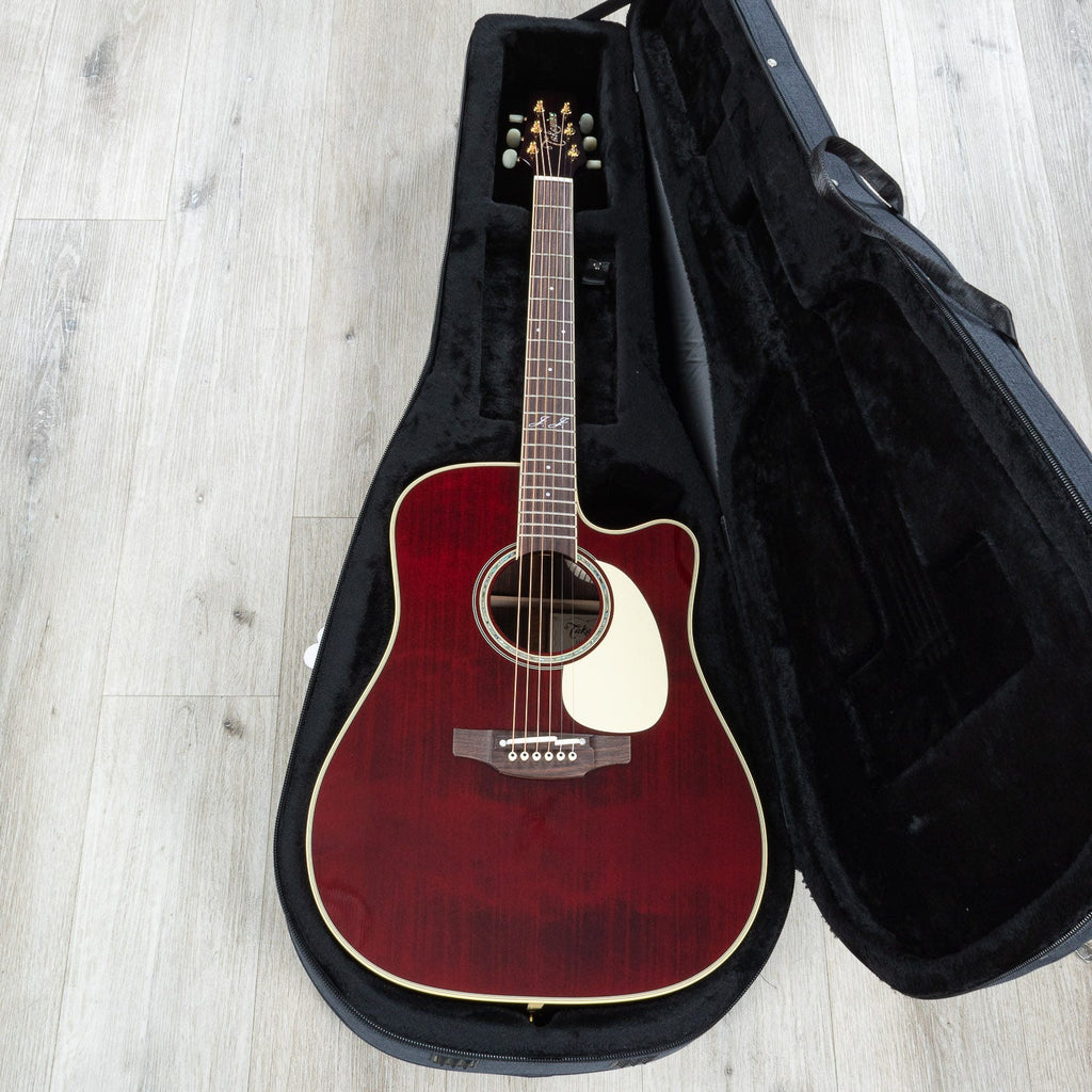 Takamine JJ325SRC John Jorgenson Signature Dreadnought Acoustic-Electric Guitar, Gloss Red