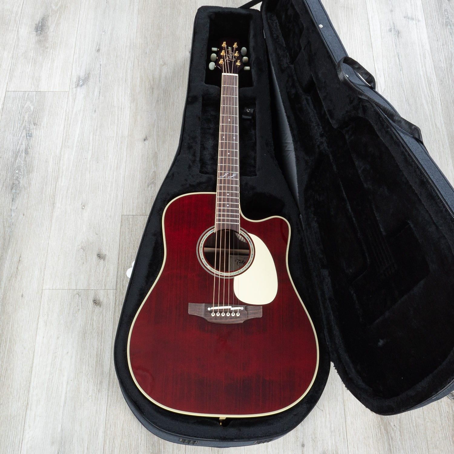 Takamine JJ325SRC John Jorgenson Signature Dreadnought Acoustic-Electric Guitar, Gloss Red