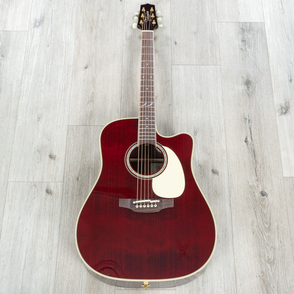 Takamine JJ325SRC John Jorgenson Signature Dreadnought Acoustic-Electric Guitar, Gloss Red