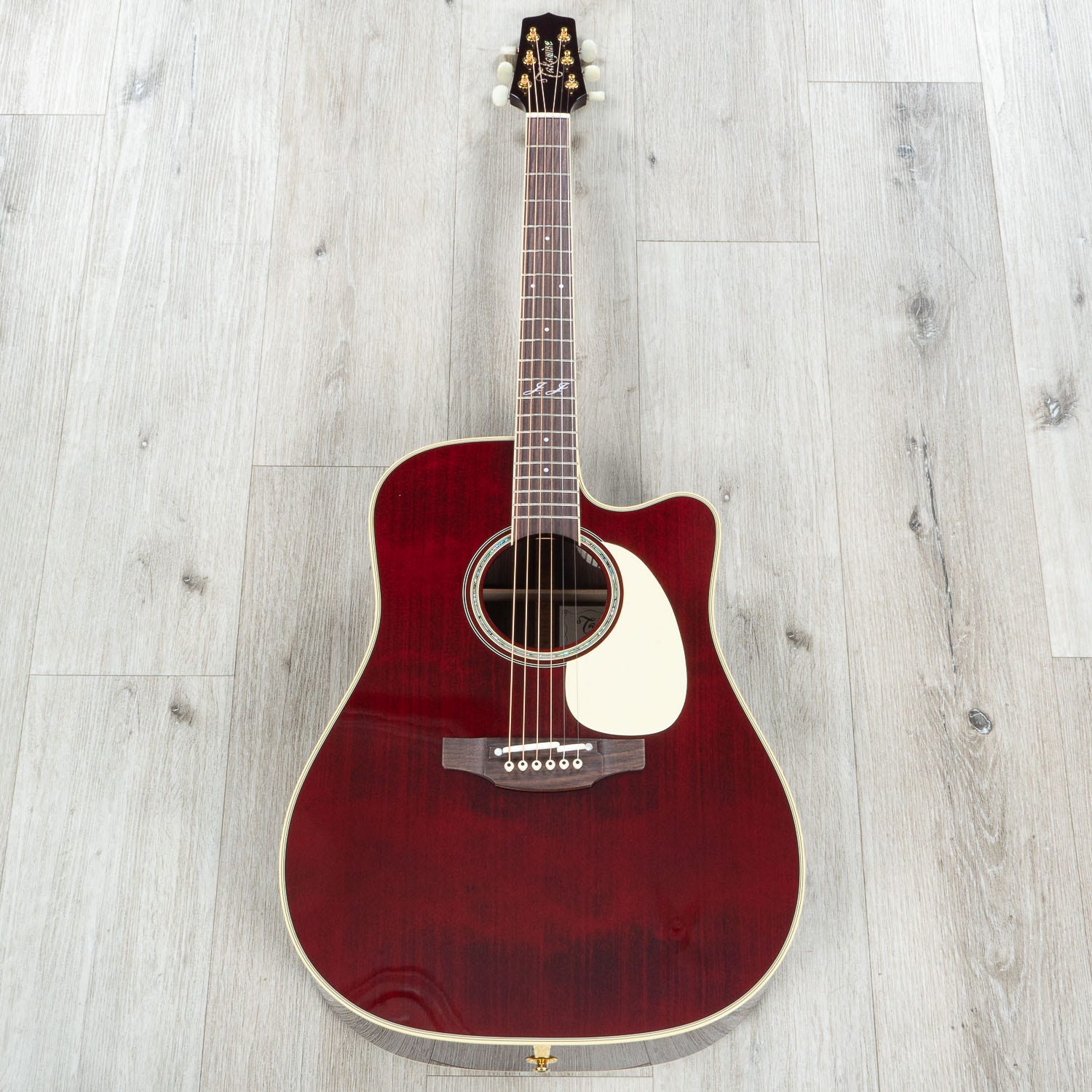 Takamine JJ325SRC John Jorgenson Signature Dreadnought Acoustic-Electric Guitar, Gloss Red