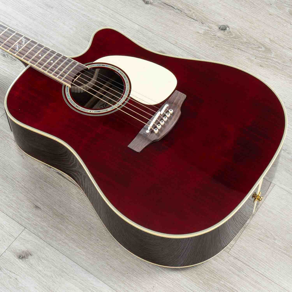 Takamine JJ325SRC John Jorgenson Signature Dreadnought Acoustic-Electric Guitar, Gloss Red