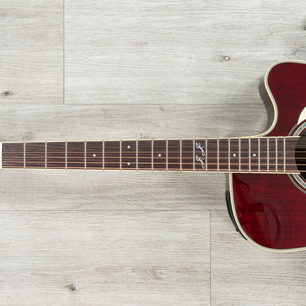 Takamine JJ325SRC John Jorgenson Signature Dreadnought Acoustic-Electric Guitar, Gloss Red